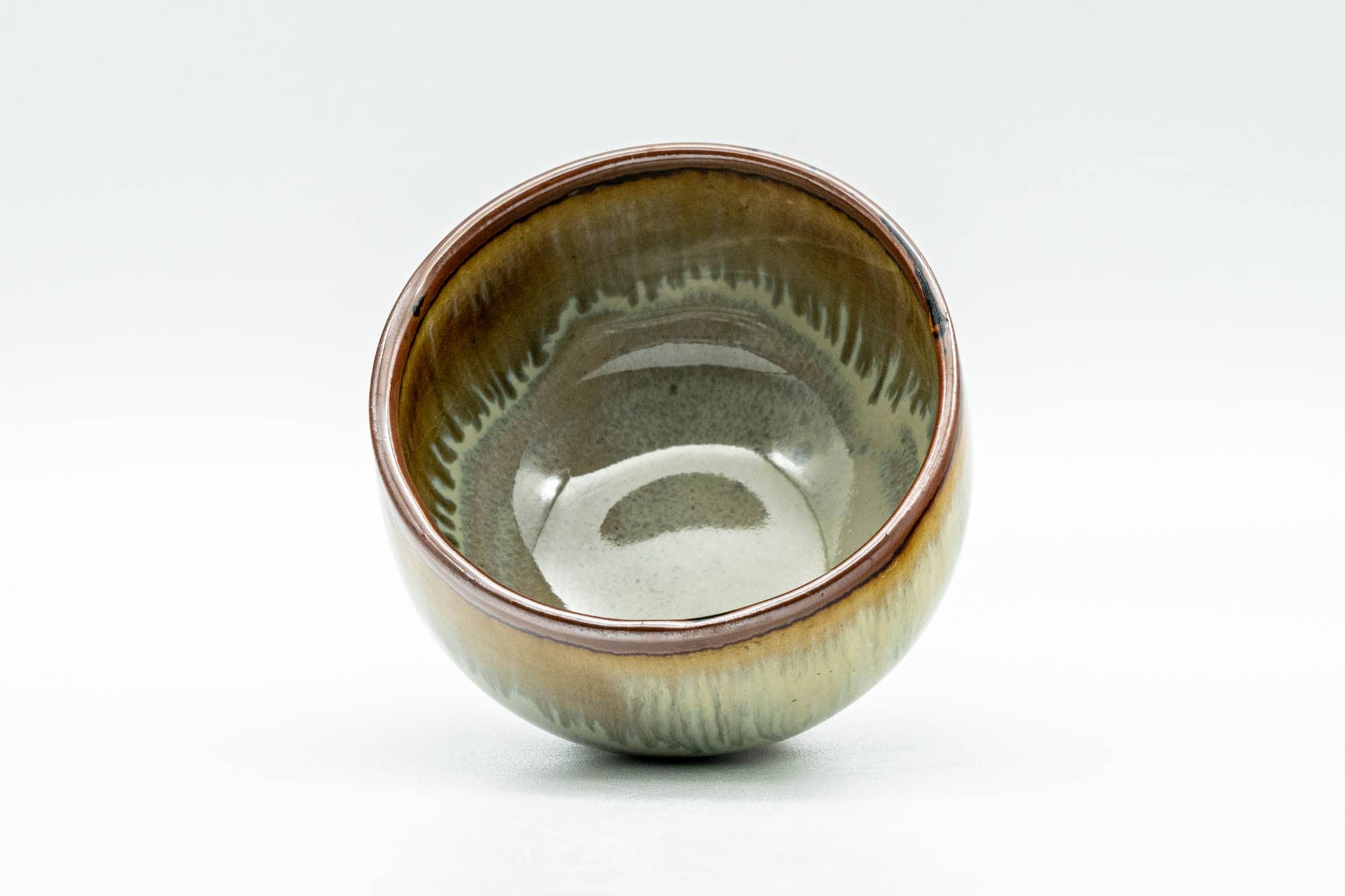Japanese Teacup - Beige Brown Drip-Glazed Yunomi - 90ml