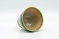 Tezumi — Japanese Teacup - Small Turquoise Drip-Glazed Agano-yaki Guinomi - 40ml — three-quarter view