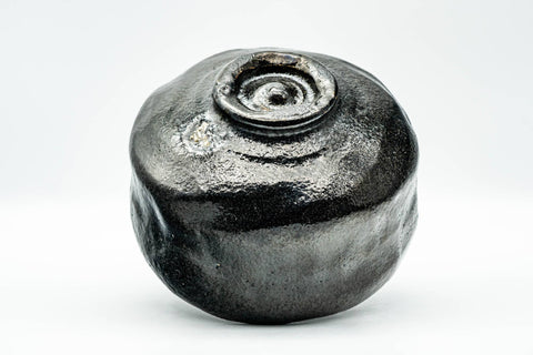 Japanese Matcha Bowl - Black Raku Kuroraku Hantsusu-gata Chawan - 300ml