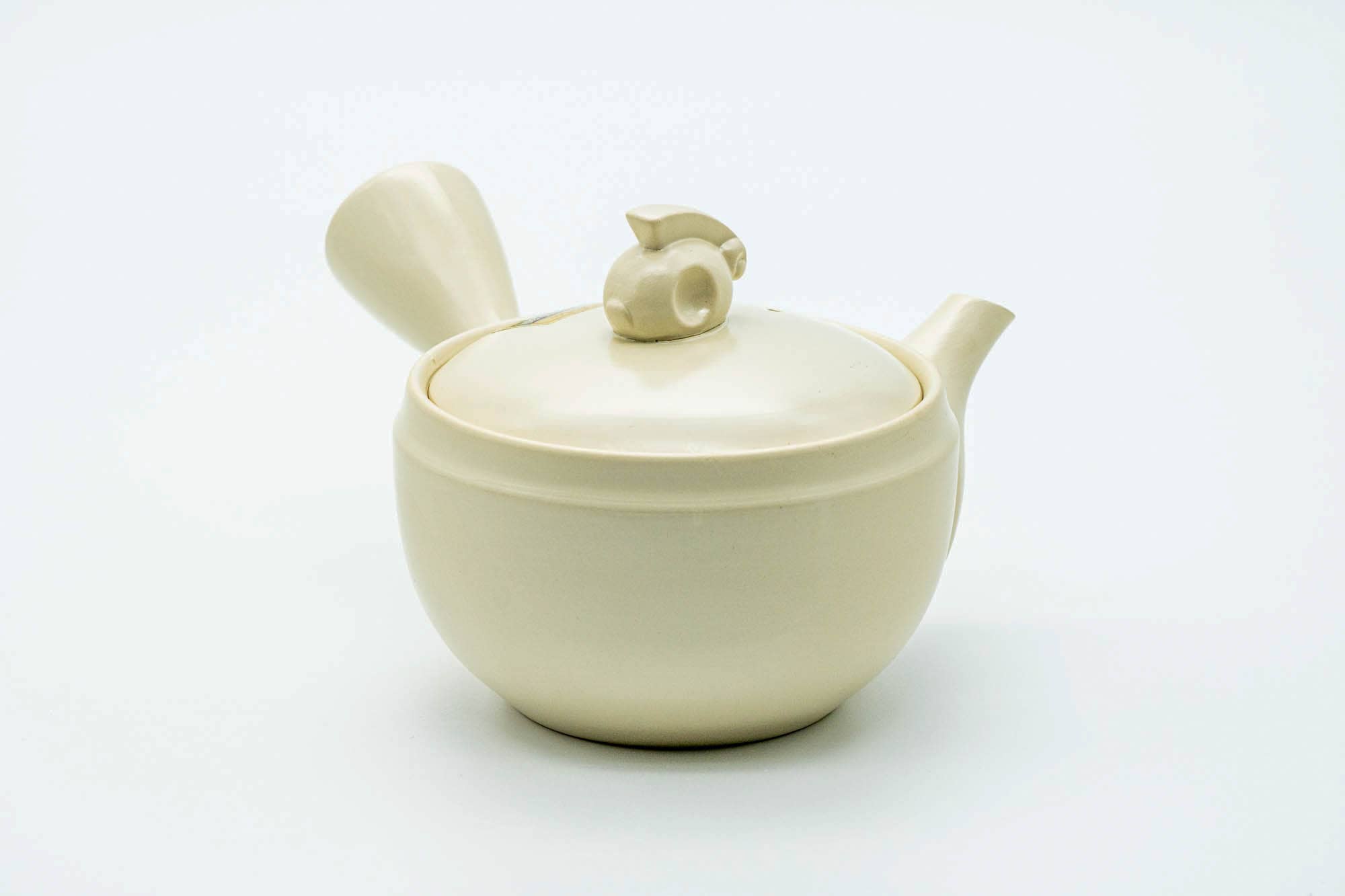 Japanese Kyusu - White Bunny Rabbit Tokoname-yaki Mesh Teapot - 250ml