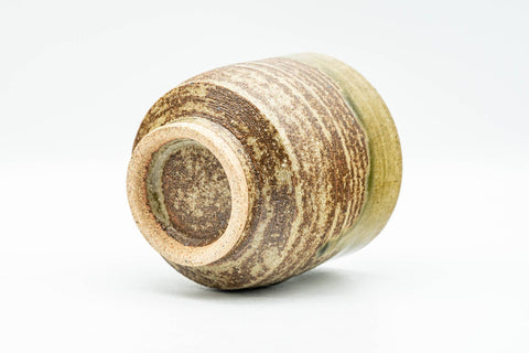 Japanese Teacup - Brown Textured Green Drip-Glazed Yunomi - 170ml