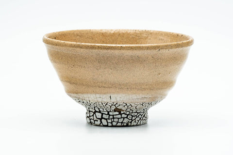 Japanese Matcha Bowl - Beige Crazed Kairagi Glazed O-ido Chawan - 350ml