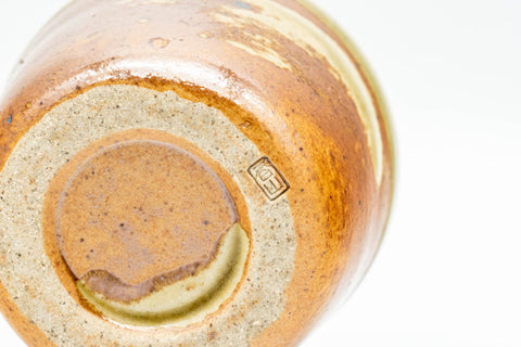 Japanese Teacup - Orange Green Glazed Guinomi - 35ml