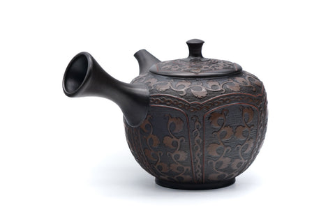 Textured Vines Kokudei Tokoname Teapot - 200ml