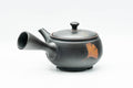 Japanese Kyusu - Black Kurodei Tokoname-yaki Ginkgo Leaf Teapot - 250ml - Tezumi