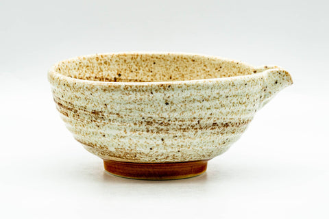 Japanese Katakuchi - Speckled Beige Brown Hakeme Matcha Pouring Bowl - 300ml