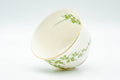 Japanese Teacups - Set of 5 Floral Lightweight Porcelain Yunomi - 125ml - tilted view showing the base