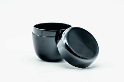 Japanese Ko-Natsume - Small Black Lacquered Wooden Matcha Tea Caddy - 60ml
