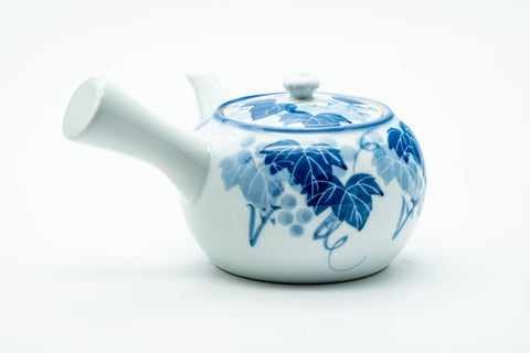 Japanese Kyusu - Blue Momiji Maple Leaves Arita-yaki Teapot - 350ml