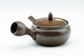 Japanese Kyusu - Hida Tosen Nerikomi Tokoname-yaki Teapot - 230ml - side profile of the teapot