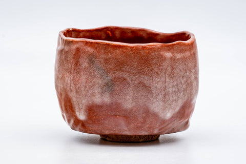 Japanese Matcha Bowl - 佐々木昭楽 Sasaki Shoraku - Undulating Red Aka-Raku Chawan - 400ml