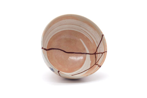 Japanese Matcha Bowl - 黒石窯 Kuroishi Kiln - Kintsugi Odaka-yaki Calligraphy Chawan - 450ml