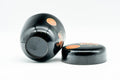 Japanese Natsume - Chrysanthemum Floral Black Lacquer Matcha Tea Caddy - 100ml - top-down view with the lid off