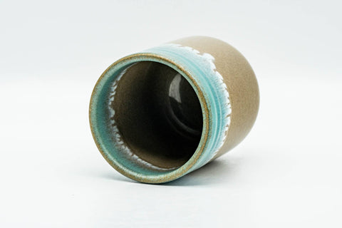 Japanese Teacup - Biege Blue Drip-Glazed Agano-yaki Yunomi - 180ml