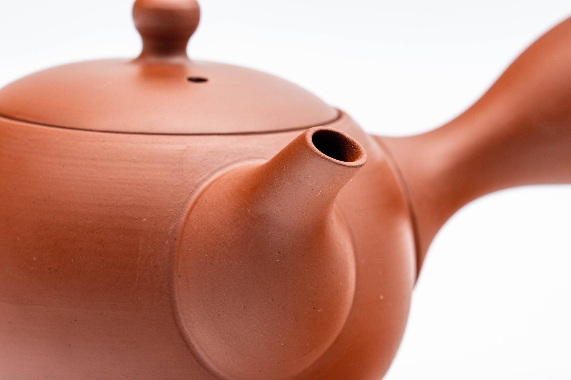 Japanese Kyusu Jinsui Kiln Red Shudei Tokoname Yaki Ceramic Teapot - Thumbnail 4