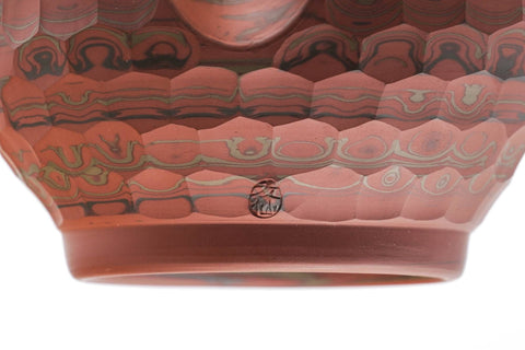 Faceted Red Nerikomi Tokoname Teapot - 450ml