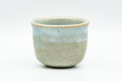 Japanese Teacup - Beige White Glazed Hagi-yaki Yunomi - 80ml - side view