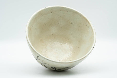 Japanese Matcha Bowl - Bunny Rabbit Plum Blossoms Milky White Glazed Chawan - 300ml - Tezumi