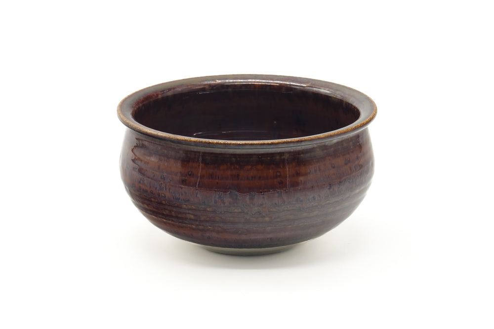 Japanese Kensui - Brown Drip-Glazed Water Bowl - 520ml