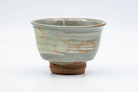 Japanese Matcha Bowl - 五島哲 Satoshi Goto - Grey White Hakeme Gohonte Echizen-yaki Chawan - 250ml