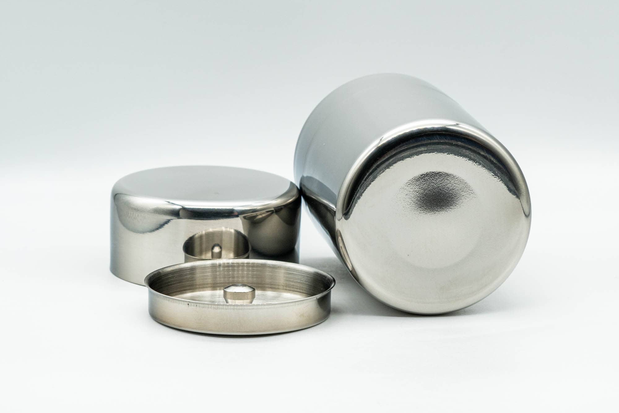 Chazutsu - Silver Stainless Steel Tea Canister - 200ml - Tezumi