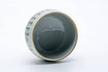 Tezumi — Japanese Teacup - Geometric Calligraphy Kutani-yaki Yunomi - 100ml — three-quarter view