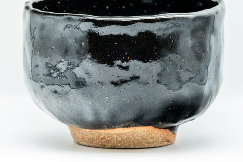 Japanese Matcha Bowl - Jet Black Glazed Wabi-Sabi Chawan - 350ml