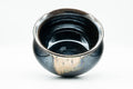 Tezumi — Japanese Kensui - Jet Black Hare's Fur Glazed Water Bowl - 450ml — three-quarter view