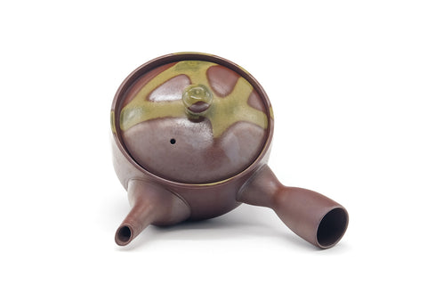 Tezumi — Japanese Kyusu - Ash Glazed Banko Mesh Teapot - 220ml — interior view showing the filter