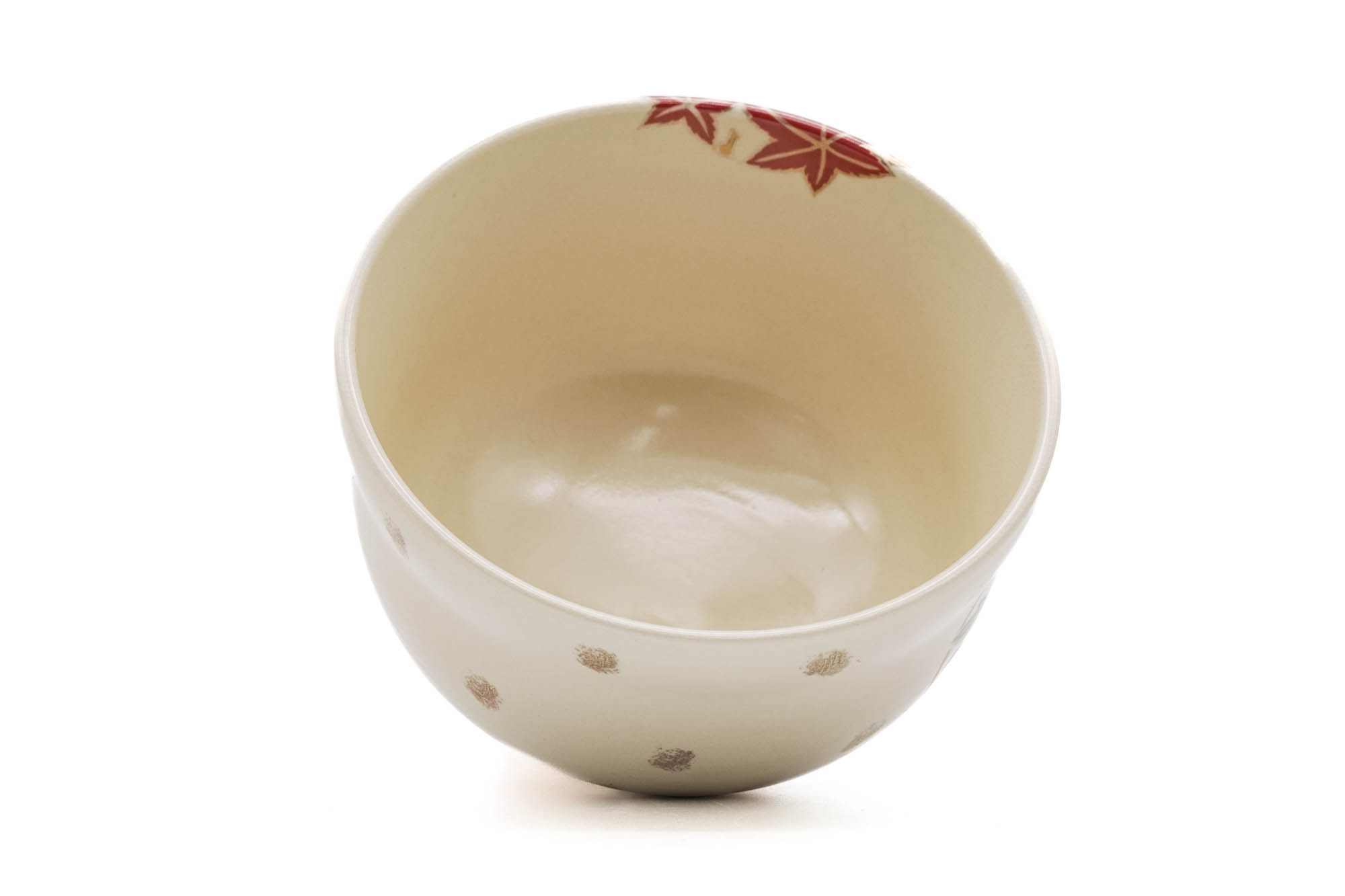 Japanese Matcha Bowl - 宮地英香 Eikō Miyaji - Floral Momiji Kyo-yaki Chawan - 300ml