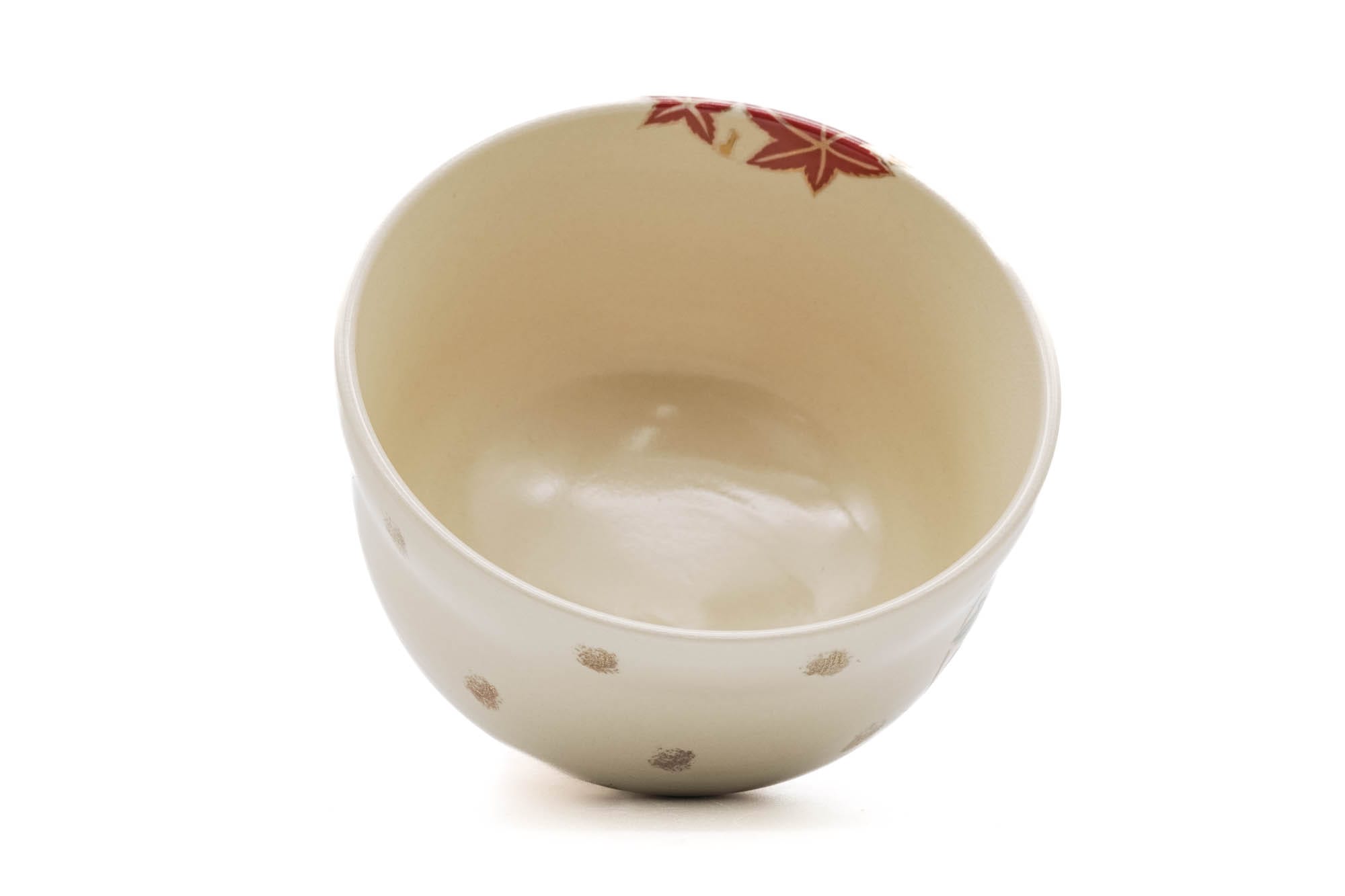 Japanese Matcha Bowl - 宮地英香 Eikō Miyaji - Floral Momiji Kyo-yaki Chawan - 300ml