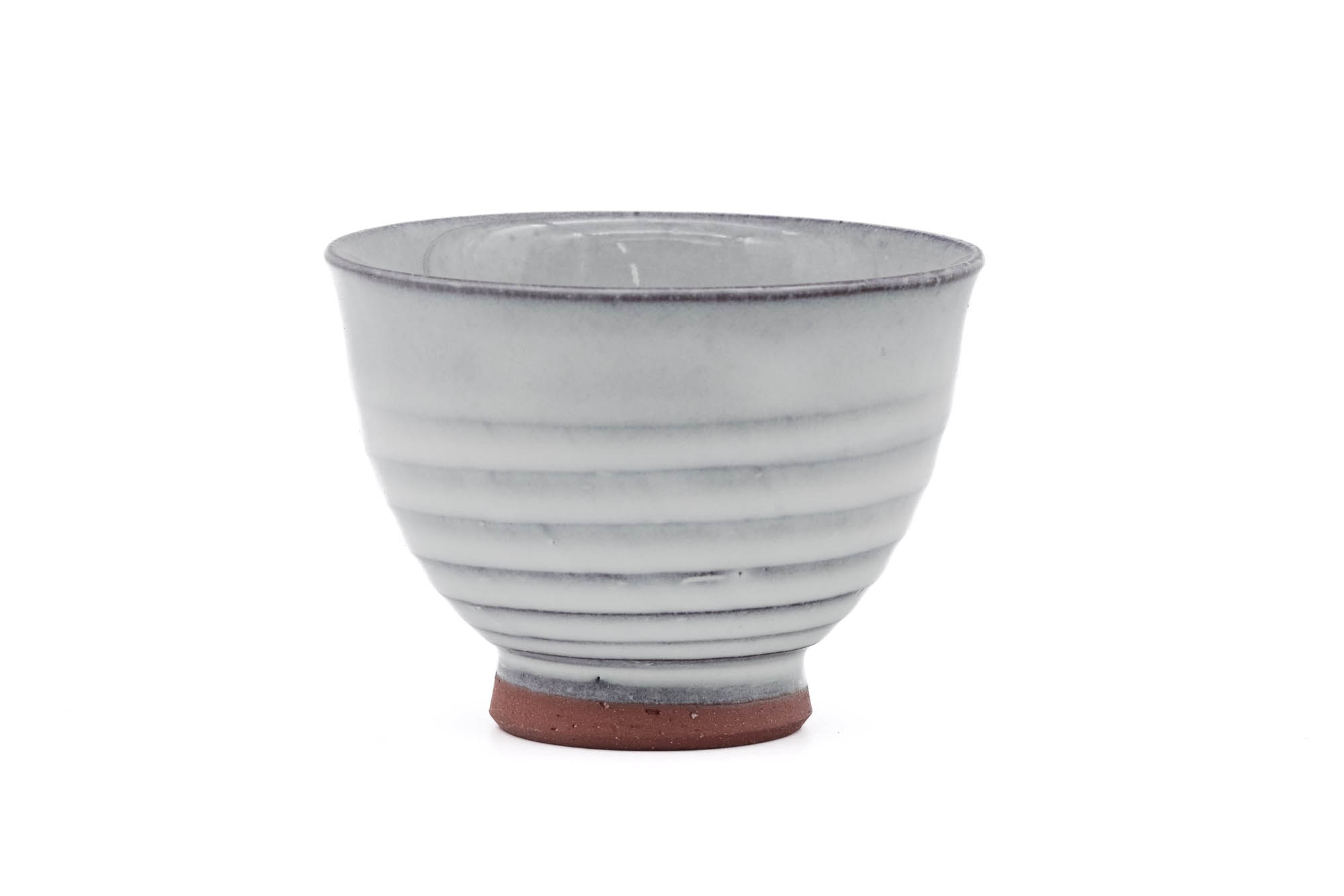 Japanese Teacups - 椿秀窯 Tsubakihide Kiln - Wooden Box Set of 5 White Spiraling Hagi-yaki Yunomi - 150ml