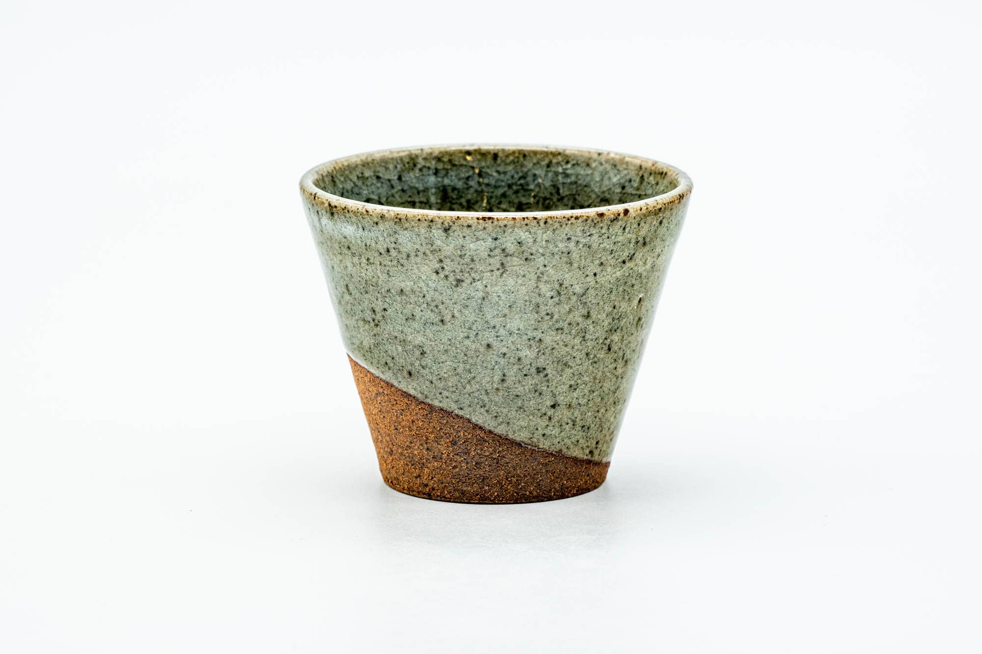 Japanese Teacup - Green Speckled Yunomi - 75ml