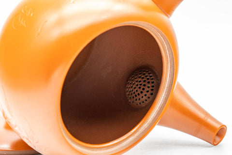 Japanese Tea Set - Floral Engraved Tokoname-yaki Kyusu Teapot with 5 Yunomi Teacups