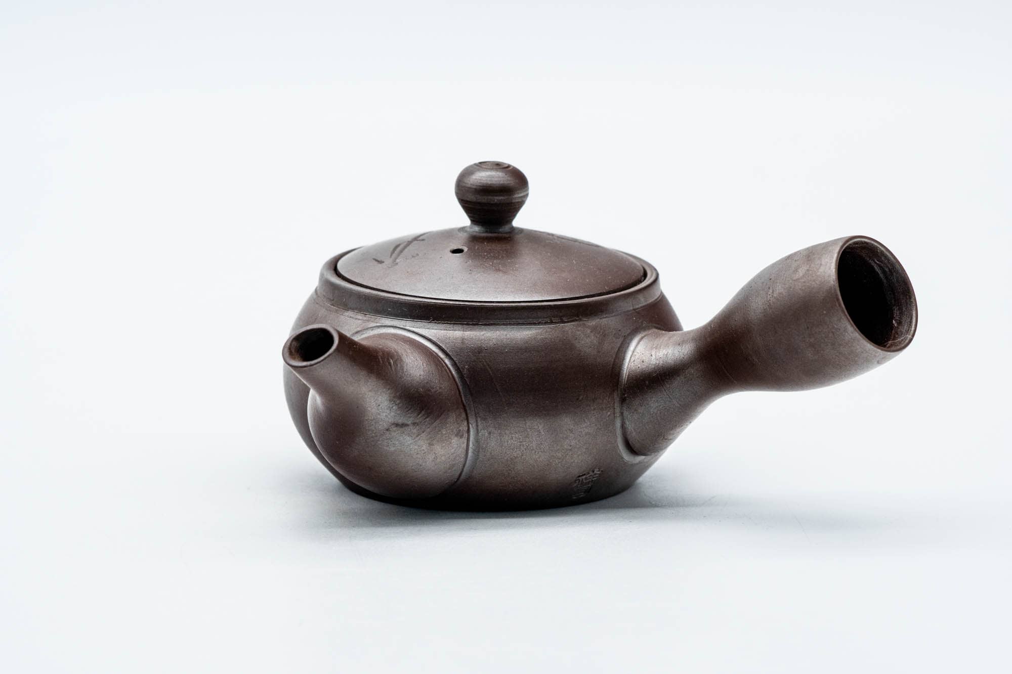 Japanese Kyusu - Floral Engraved Banko-yaki Ceramic Teapot - 120ml