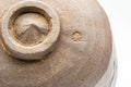 Japanese Matcha Bowl - Mottled Brown-Orange Glazed Hantsutsu-gata Chawan - 300ml - close-up of the underside foot ring