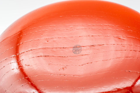 Japanese Chataku - Set of 5 Red Dyed Geometric Patterned Wood Tea Saucers with Wooden Box
