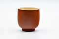 Tezumi — Japanese Teacup - Yellow Wheat Glazed Tokoname-yaki Yunomi - 130ml — front view from another angle