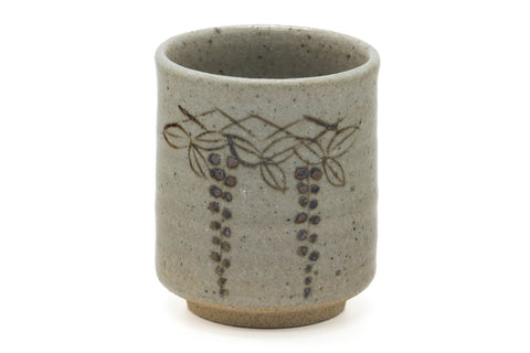 Japanese Teacup - Grey Grapevine Yunomi - 185ml