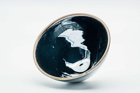Japanese Matcha Bowl - 定一桶谷 Teiichi Oketani - Black Hare's Fur Glazed Tenmoku-gata Kyo-yaki Chawan - 200ml