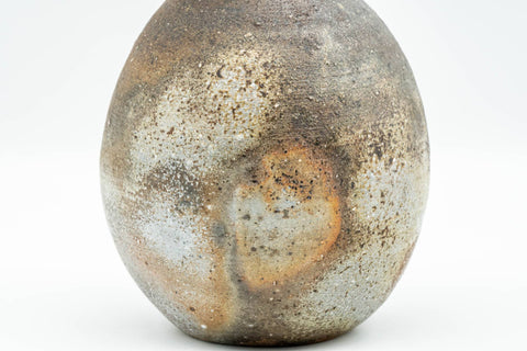 Japanese Hanaire - Textured Bizen-yaki Tea Ceremony Vase - close-up of body showing ash-glaze texture