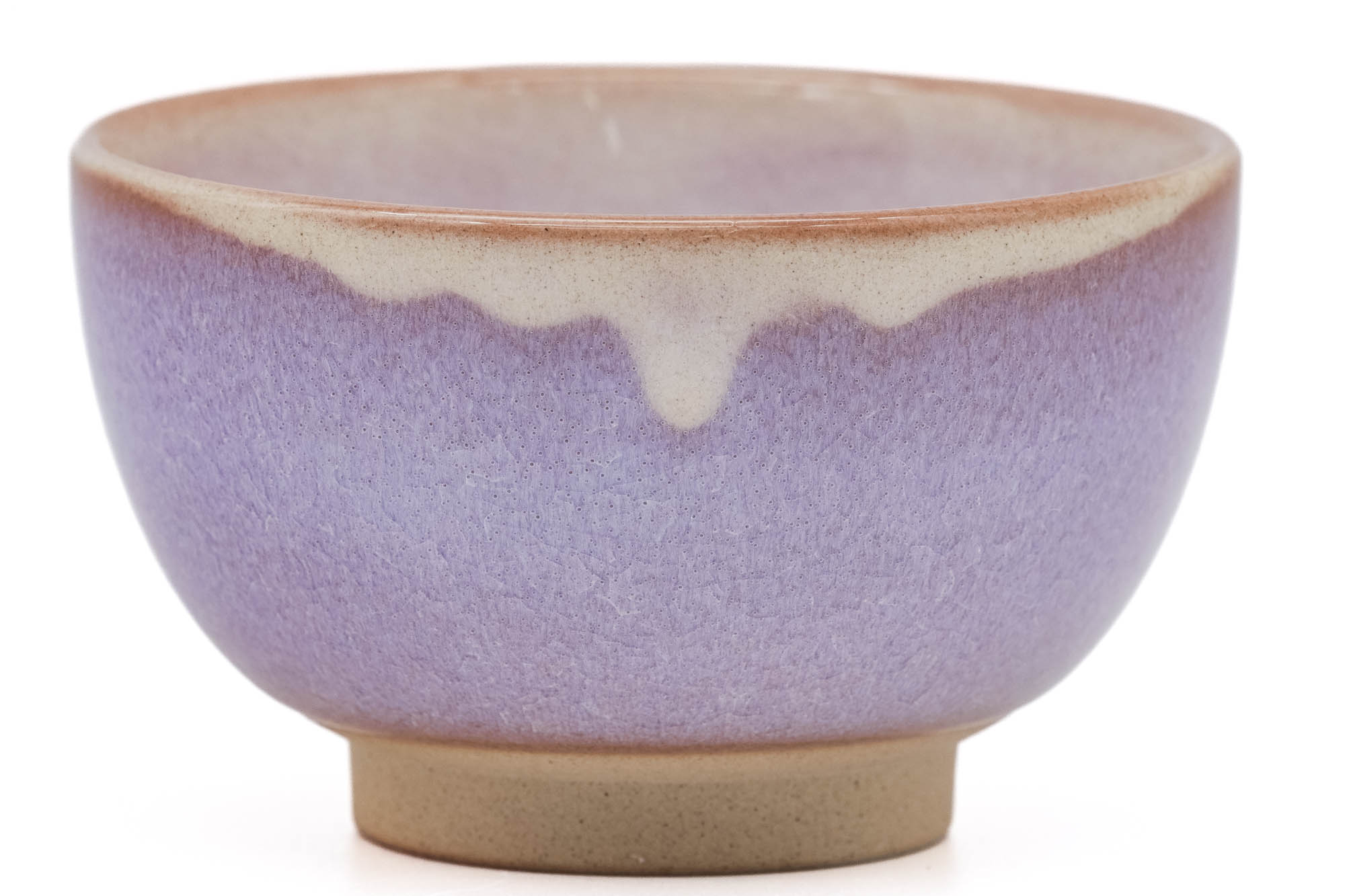 Japanese Teacups - 椿秀窯 Tsubakihide Kiln - Wooden Box Set of 5 Purple Drip-Glazed Hagi-yaki Yunomi - 100ml