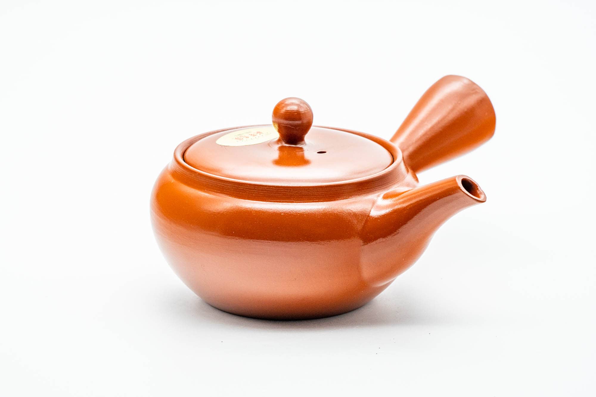 Japanese Kyusu - Red Shudei Tokoname-yaki Obi-ami Mesh Teapot - 325ml