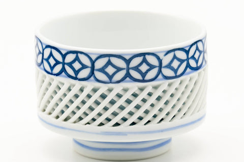 Japanese Teacup - Geometric Patterned Arita-yaki Yunomi - 80ml