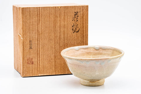 Japanese Matcha Bowl - Beige Pink Drip-Glazed Hagi-yaki Chawan - 400ml