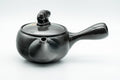 Japanese Kyusu - Year of the Pig Black Kurodei Tokoname-yaki Teapot - 360ml - side view