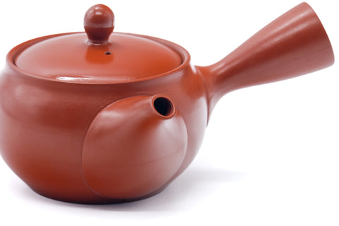 Japanese Kyusu - Red Shudei Tokoname Mesh Teapot - 340ml