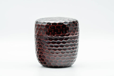 Japanese Chazutsu - Burgundy Plum Blossoms Plastic Tea Canister - 275ml - Tezumi