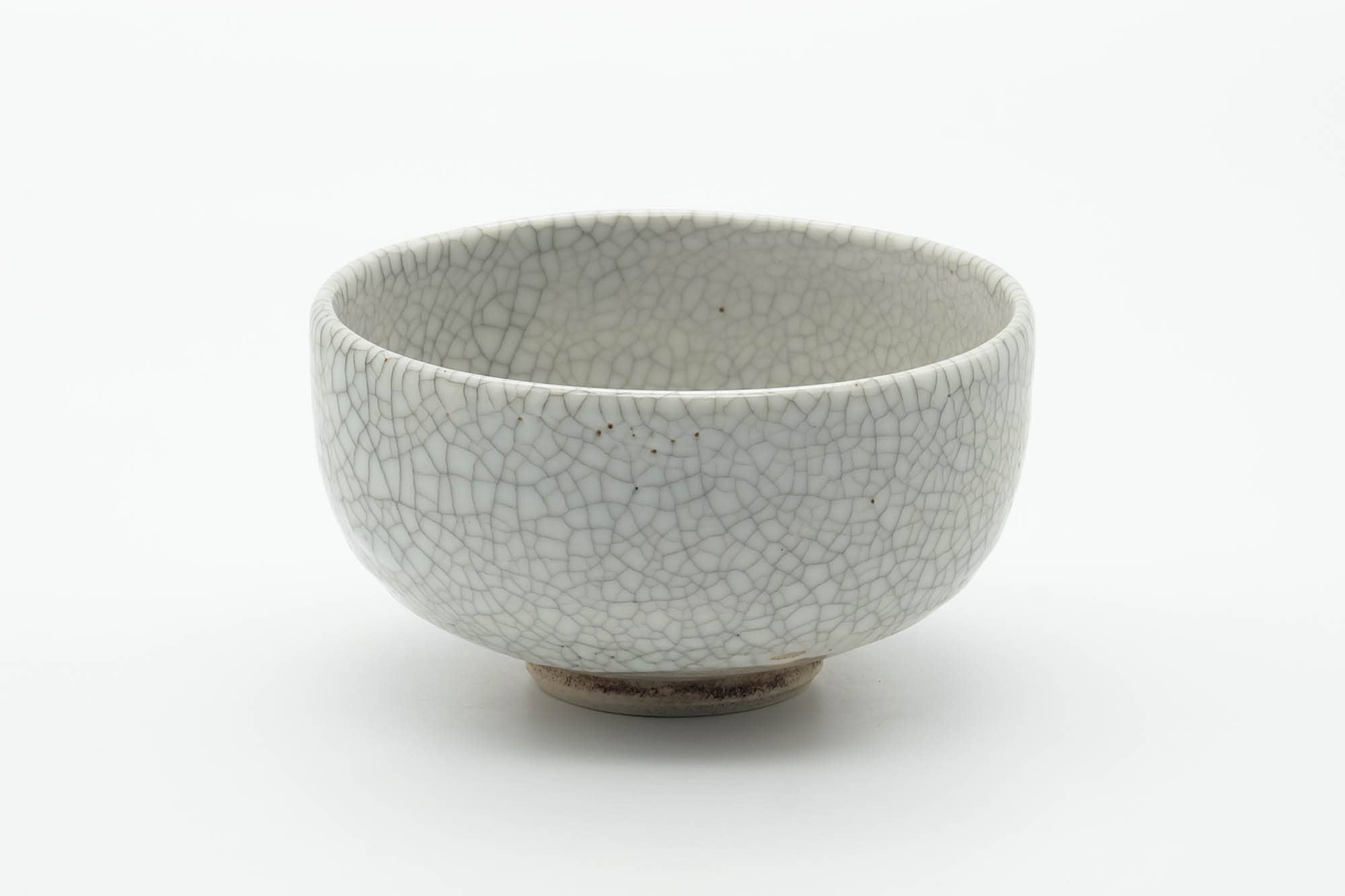 Japanese Matcha Bowl - White Crazed Glazed Chawan - 400ml