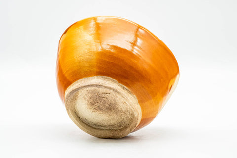 Japanese Matcha Bowl - Abstract Orange Glazed Chawan - 200ml